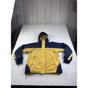 Columbia Interchange Jacket Women's XL Yellow Blue Hooded Activewear Core